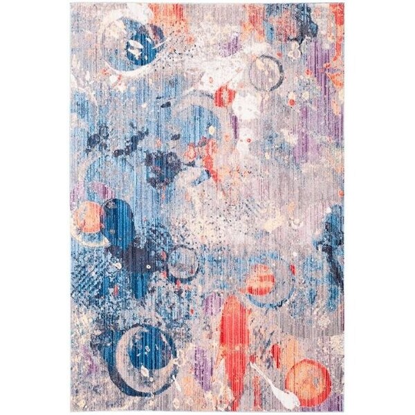 Safavieh 4 x 6 ft. Bristol Power Loomed Medium Rectangle Area Rug, Grey and Blue BTL342A-4 - main